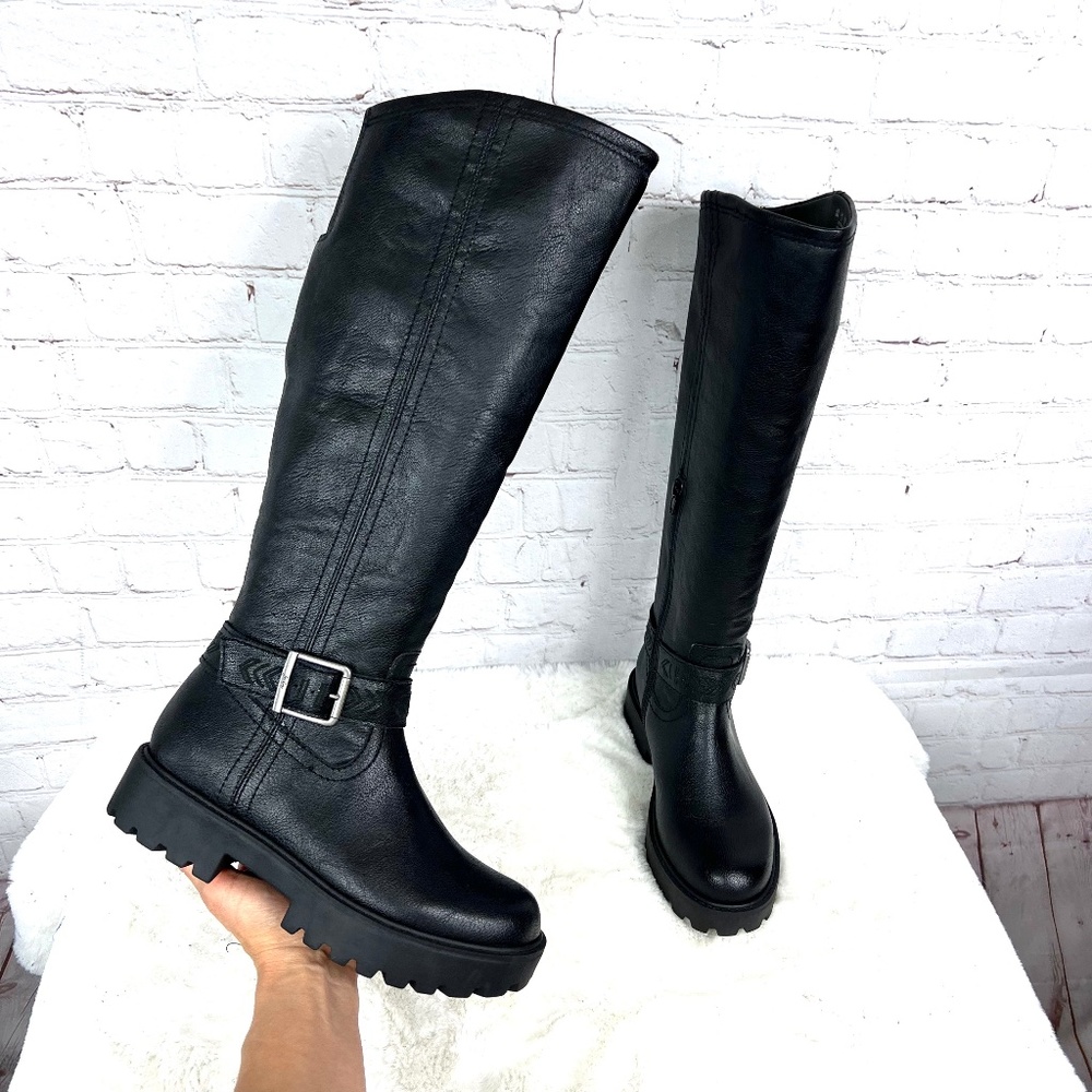 ⏳••NIB🤩 |•ZODIAC•| 'Solana' Rubber Tread Knee High Faux Leather Boots•• - Picture 2 of 15